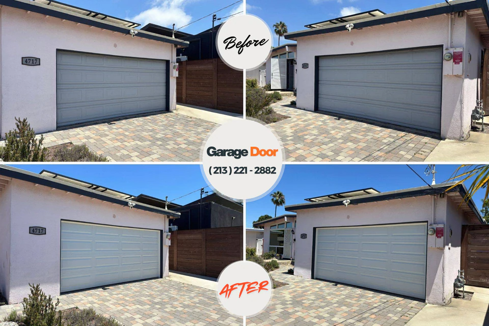 Before and after: garage door repair Rossville, TN